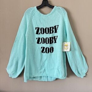 NWT Wildfox Zooby Zoo Oversized 100% Cotton Sweater L